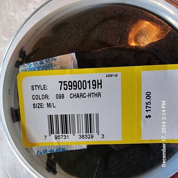 The DKNY Cozy Twist Tie Loop Knot Long Sleeved Wrap Charcoal Heather Women M/L - Picture 6 of 7